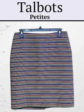Talbots Petites Multicolor Striped Pencil Skirt